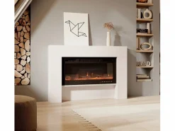 MB Muebles Bonitos Mueble con chimenea para Salón comedor en 127,4x21x86,6cm Candela