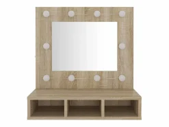 Online Mueble con espejo y luces LED roble Sonoma 60x31,5x62 cm Mueble De Pared Para Baño