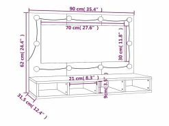 Discount vidaxl Mueble con espejo y luces LED brillante 90x31,5x62 cm Blanco
