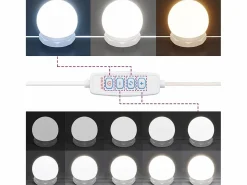 Discount vidaxl Mueble con espejo y luces LED brillante 90x31,5x62 cm Blanco