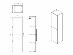Clearance Mueble con lavabo simple y columna - Color roble claro natural - 60 cm - NISAYA Conjunto De Baño