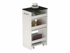 New Mueble con ruedas blanco/antracita 30x46x84.8 rivo Mueble Camarera