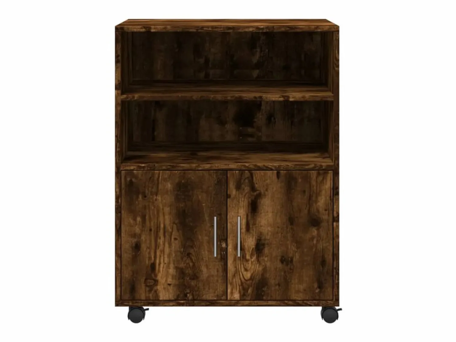 Hot Mueble con ruedas de roble ahumado 60x48x81 cm madera de ingeniería Marru00f3n