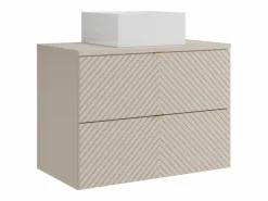 Best Mueble con un lavabo suspendido con lavabo sobre encimera cuadrado, , L80 cm, DORIONI Mueble De Baño Simple