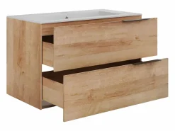 Vente-unique Mueble con un lavabo y columna - - 80 cm - NISAYA
