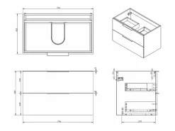 Vente-unique Mueble con un lavabo y columna - - 80 cm - NISAYA