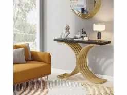 Tribesigns Mueble Consola, Mesa de Consola Blanca, 100 x 30 x 80 cm Pequeña Mesa de Presentación