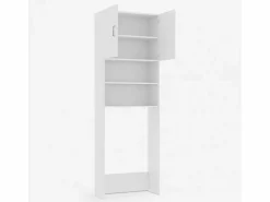 AHD Mueble cubre lavadora salvaespacio de columna con 2 puertas y 2 estantes