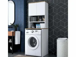 Hot Mueble cubrelavadora compacto con armario y estantes KD101 - Mueble Para Lavadora