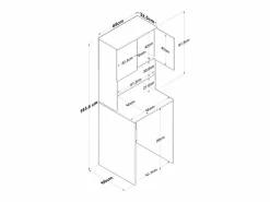 Hanah Home Mueble cubrelavadora compacto con armario y estantes KD101 - Negro