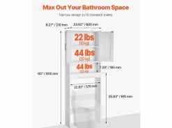 Mueble de Almacenamiento para WC SucceBuy, Altura 165,1 cm, Almacenamiento Encima del Inodoro o la Lavadora, Armario de Baño que Ahorra Espacio,