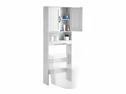Mueble de Almacenamiento para WC SucceBuy, Altura 165,1 cm, Almacenamiento Encima del Inodoro o la Lavadora, Armario de Baño que Ahorra Espacio,