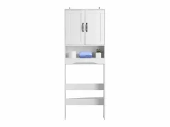 Mueble de Almacenamiento para WC SucceBuy, Altura 165,1 cm, Almacenamiento Encima del Inodoro o la Lavadora, Armario de Baño que Ahorra Espacio,