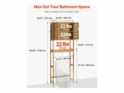 Sale Mueble de Almacenamiento para WC SucceBuy, Almacenamiento Encima del Inodoro o la Lavadora, Armario de Baño que Ahorra Espacio, Natural Estantería Sobre Inodoro