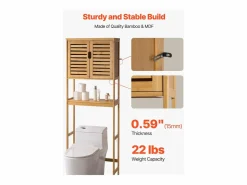 Sale Mueble de Almacenamiento para WC SucceBuy, Almacenamiento Encima del Inodoro o la Lavadora, Armario de Baño que Ahorra Espacio, Natural Estantería Sobre Inodoro