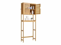 Sale Mueble de Almacenamiento para WC SucceBuy, Almacenamiento Encima del Inodoro o la Lavadora, Armario de Baño que Ahorra Espacio, Natural Estantería Sobre Inodoro
