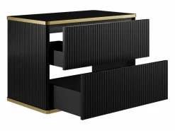Hot Mueble de baño acanalado con detalles en y dorado KELIZA Mueble De Lavabo