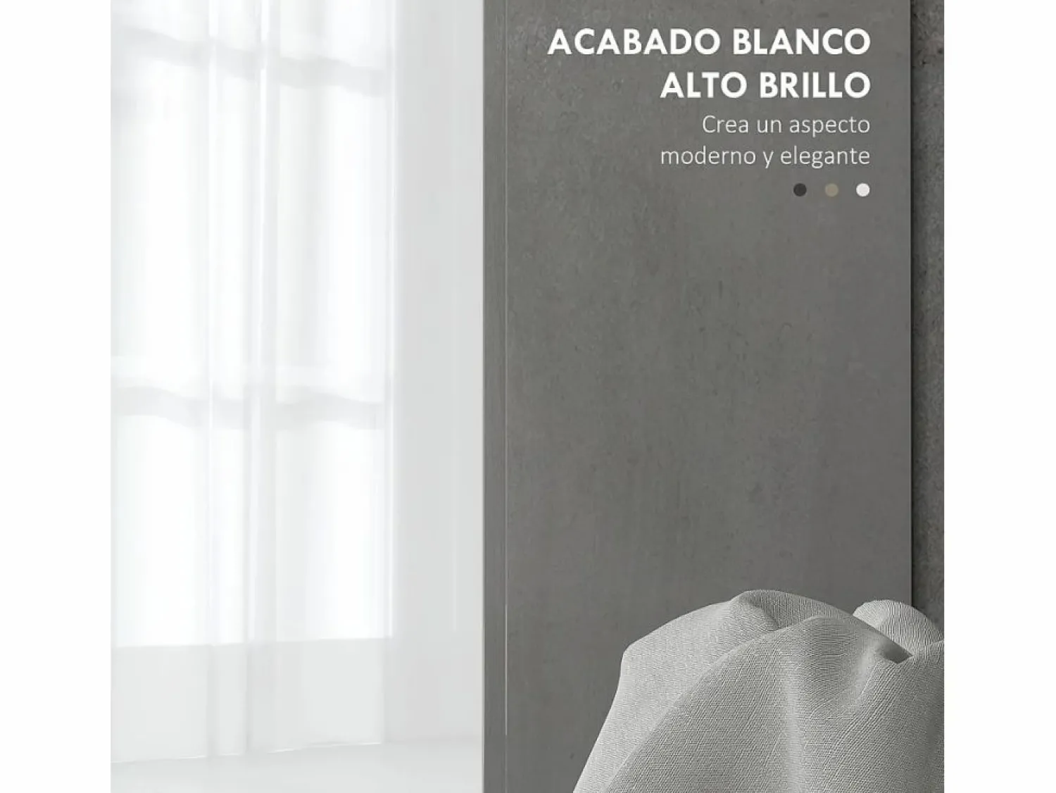 Homcom Mueble de baño Amalfi 2 puertas blanco/ 60x80x34 cm