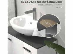 Homcom Mueble de baño Amalfi 2 puertas blanco/ 60x80x34 cm