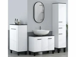 Homcom Mueble de baño Amalfi 2 puertas blanco/ 60x80x34 cm