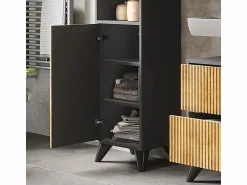 Sale Mueble de baño antracita/roble de montaña 38x30x180 leano Columna De Baño