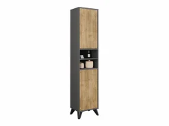 Sale Mueble de baño antracita/roble de montaña 38x30x180 leano Columna De Baño