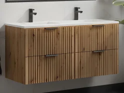 Vente-unique Mueble de baño bajo lavabo, natural claro, An120 cm, ZEVARA
