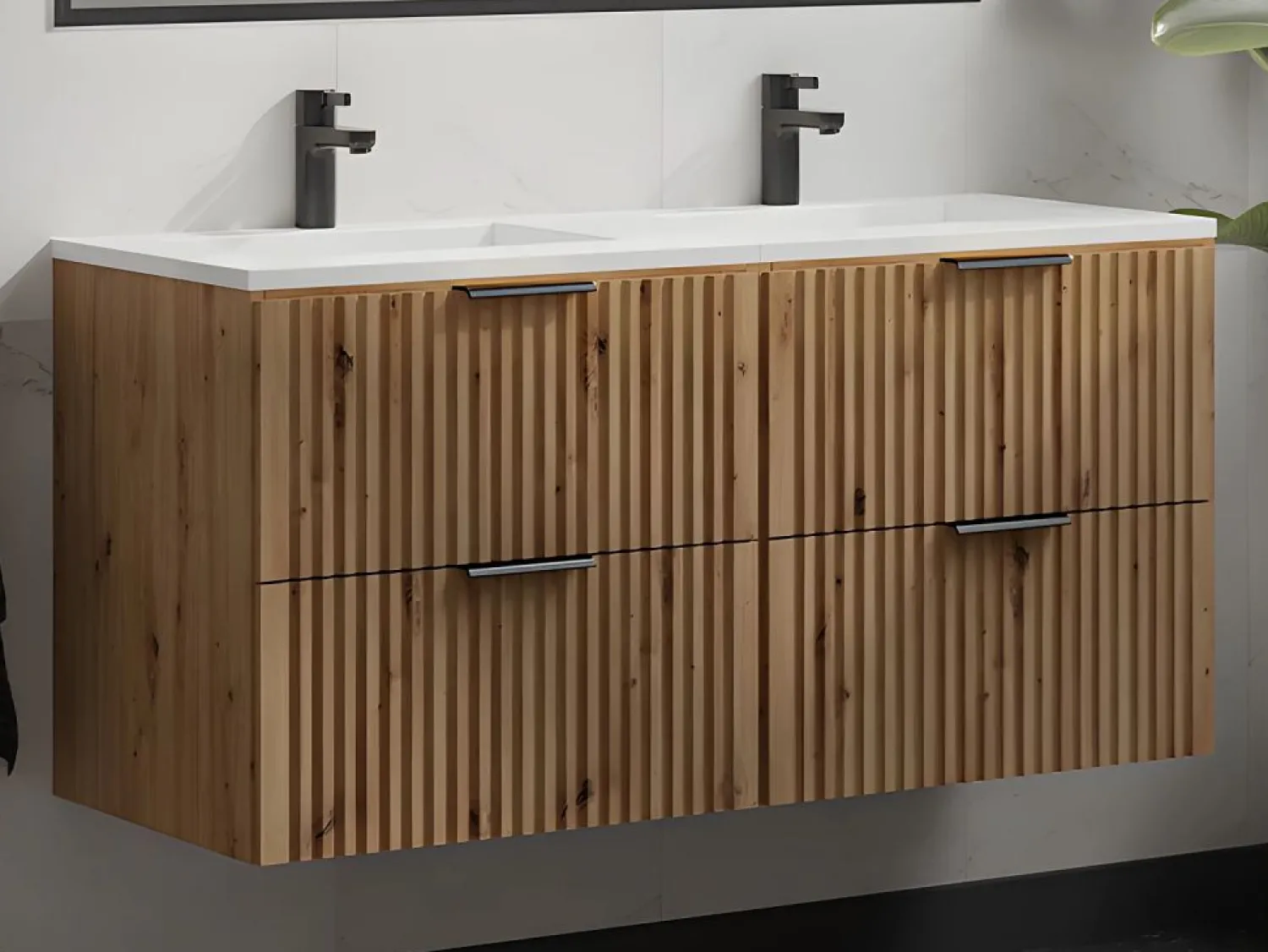 Vente-unique Mueble de baño bajo lavabo, natural claro, An120 cm, ZEVARA