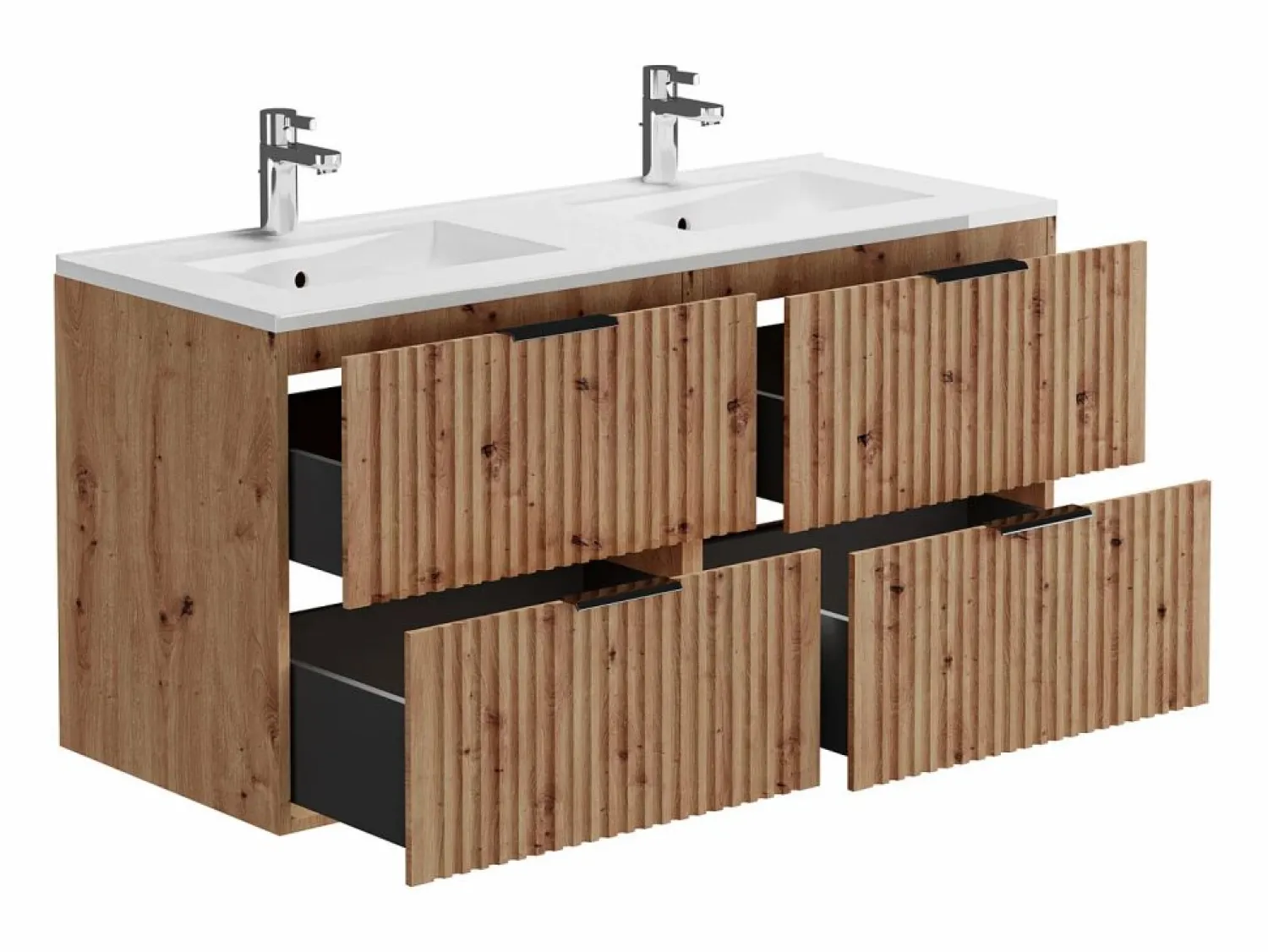 Vente-unique Mueble de baño bajo lavabo, natural claro, An120 cm, ZEVARA