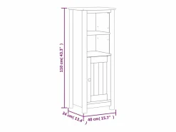Sale vidaxl Mueble de baño BERG madera maciza de pino 40x34x110 cm Blanco