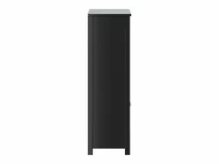 New vidaxl Mueble de baño BERG madera maciza de pino 69,5x34x110 cm Negro