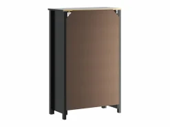 New vidaxl Mueble de baño BERG madera maciza de pino 69,5x34x110 cm Negro