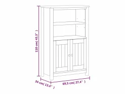 Hot Mueble de baño BERG madera maciza de pino 69,5x34x110 cm Mueble De Pared Para Baño