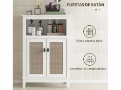Homcom Mueble de baño Cataleya con 2 puertas /natural 90x60x30 cm