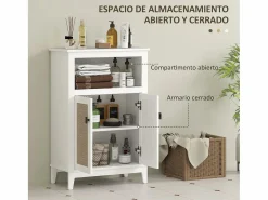 Homcom Mueble de baño Cataleya con 2 puertas /natural 90x60x30 cm
