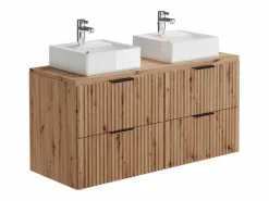 Sale Mueble de baño con acabado y lavabo sobre encimera, , 120 cm de ancho, ZEVARA Mueble De Baño Con Doble Lavabo