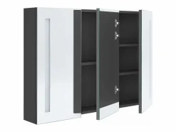 vidaxl Mueble de baño con espejo LED 89x14x62 cm Gris