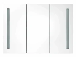 vidaxl Mueble de baño con espejo LED 89x14x62 cm Gris