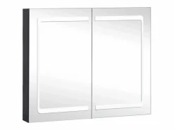 vidaxl Mueble de baño con espejo LED 80x12,2x68 cm