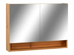 vidaxl Mueble de baño con espejo LED MDF roble 80x15x60 cm
