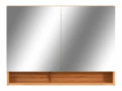 vidaxl Mueble de baño con espejo LED MDF roble 80x15x60 cm