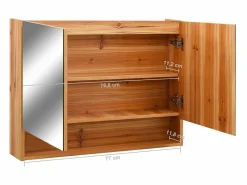 vidaxl Mueble de baño con espejo LED MDF roble 80x15x60 cm