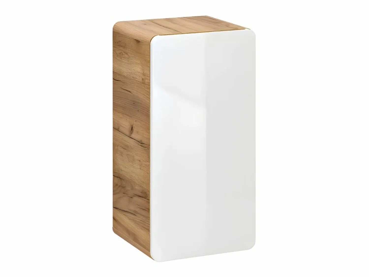 Vente-unique Mueble de baño con lavabo y columnas, 80 cm, color natural y blanco, ARUBA