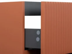 New Vente-unique Mueble de baño con lavabo suspendido y columna, rayado , 120 cm, PAVANI Terracota
