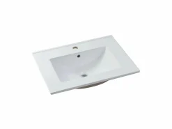 Vente-unique Mueble de baño con lavabo encastrado, natural claro, An60 cm, ZEVARA