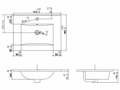 Vente-unique Mueble de baño con lavabo encastrado, natural claro, An60 cm, ZEVARA