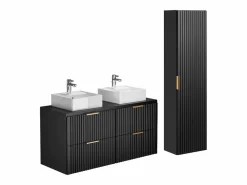 Sale Mueble de baño con lavabo sobre encimera y columna, , An120 cm, ZEVARA Conjunto De Baño