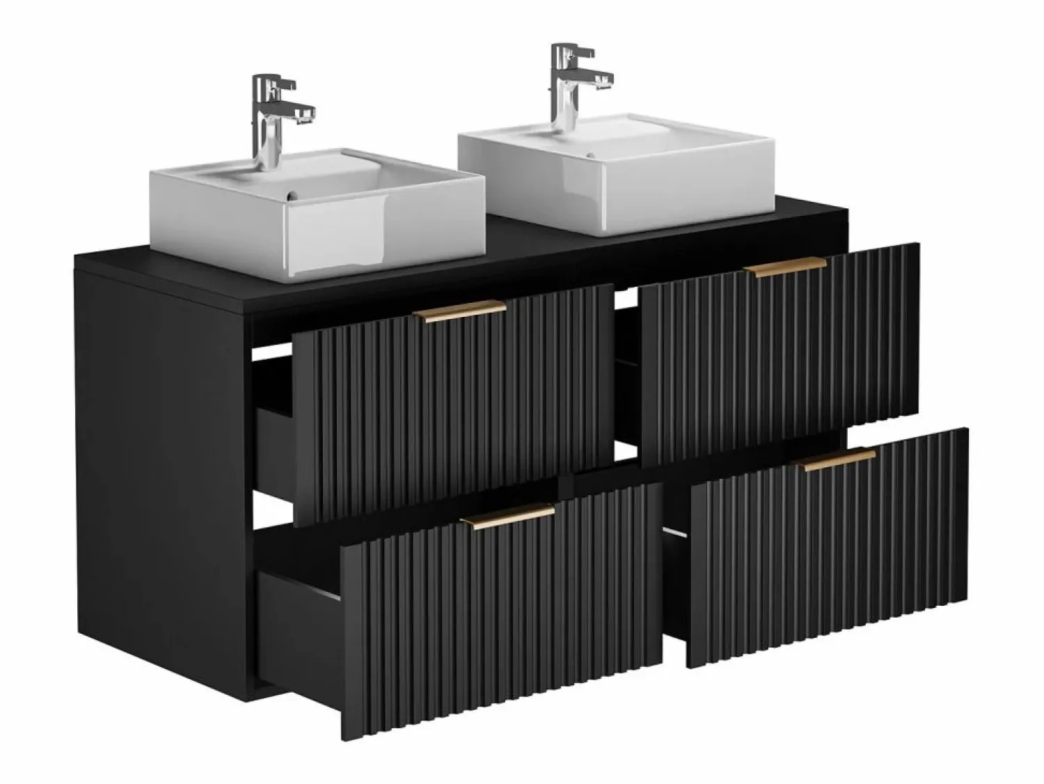 Sale Mueble de baño con lavabo sobre encimera y columna, , An120 cm, ZEVARA Conjunto De Baño