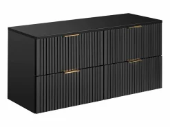 Best Vente-unique Mueble de baño con lavabo sobre encimera, , 120 cm de ancho, ZEVARA Negro