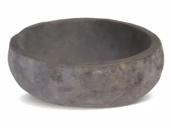 Vente-unique Mueble de baño con lavabo de piedra, 80 cm, MILIPAM Color natural claro